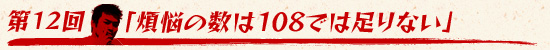 第12回:「煩悩の数は108では足りない」