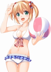 画像ギャラリー No.002のサムネイル画像 / 「桃色大戦ぱいろん+」水着姿のカモミィル,Tetra,アシュリーが登場