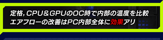 定格,CPU&GPUのOC時で内部の温度を比較 エアフローの改善はPC内部全体に効果アリ