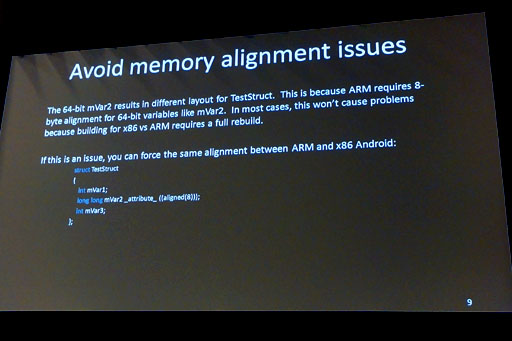 画像ギャラリー No.006のサムネイル画像 / ［GDC 2012］x86版AndroidはARM版とここが違う。Intelがx86への対応方法を解説