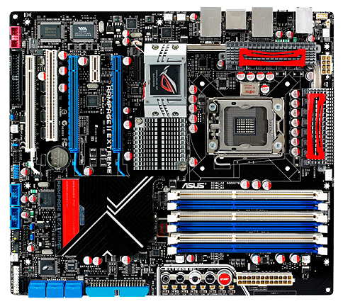 画像ギャラリー No.002のサムネイル画像 / ASUS,3-way SLI対応のゲーマー向けIntel X58マザーボード「Rampage II Extreme」発表