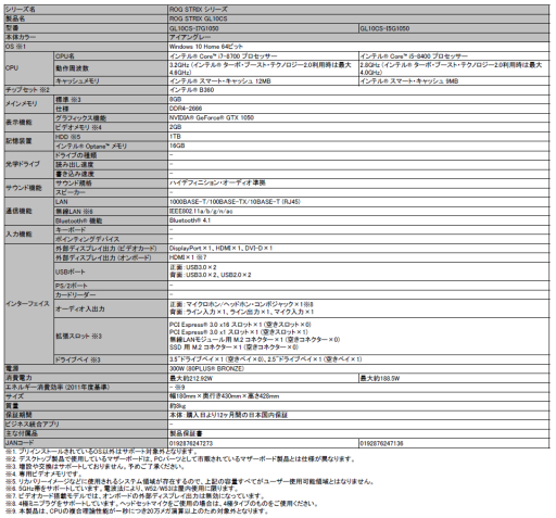 画像ギャラリー No.004のサムネイル画像 / ASUS,RTX 20シリーズと第9世代Core搭載のゲームPC「ROG STRIX GL12CX」