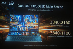 画像ギャラリー No.033のサムネイル画像 / ASUS，薄型ノートPCやゲーマー向けモバイルディスプレイなど新製品を多数発表。ゲームにも使える2画面ノートPCも注目だ