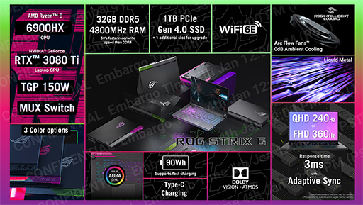 画像ギャラリー No.013のサムネイル画像 / ASUSがゲーマー向けノートPC計12製品を一挙に発表。第12世代CoreやRyzen 6000シリーズを搭載