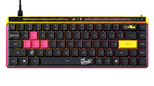画像ギャラリー No.003のサムネイル画像 / 底面がピンクのド派手な10キーレスキーボード「ROG Falchion Ace HFX ZywOo Edition」が11月28日発売。ラピッドトリガーに対応