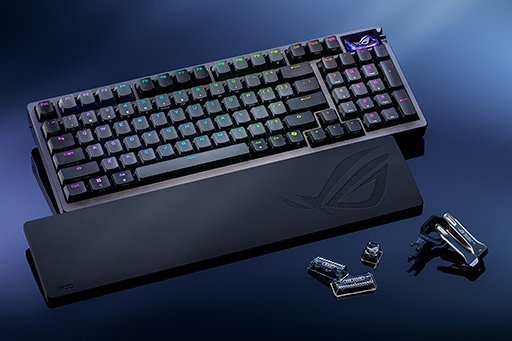 画像ギャラリー No.002のサムネイル画像 / ASUSのラピッドトリガー対応ワイヤレスフルキーボード「ROG Azoth 96 HE Lite」にブラックモデルが登場