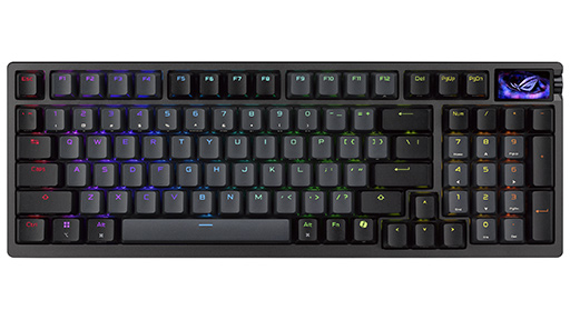 画像ギャラリー No.004のサムネイル画像 / ASUSのラピッドトリガー対応ワイヤレスフルキーボード「ROG Azoth 96 HE Lite」にブラックモデルが登場