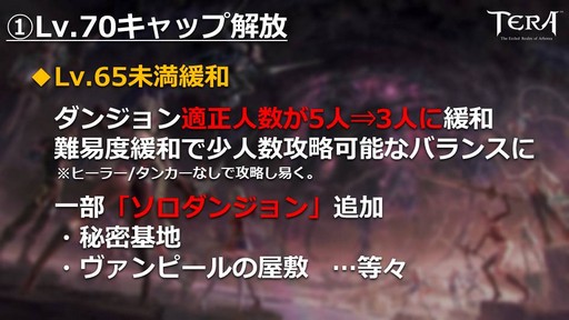 画像ギャラリー No.009のサムネイル画像 / PC版「TERA」公式生放送「テラライブ!」で発表された2019年春のロードマップを紹介。4年半ぶりのレベルキャップ解放でレベル上限が70に
