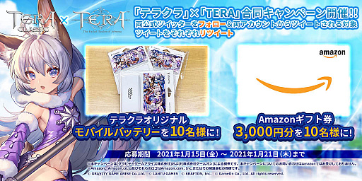 画像ギャラリー No.001のサムネイル画像 / PC版「TERA」とスマホ向け「テラクラシック」が合同Twitterキャンペーンを開催