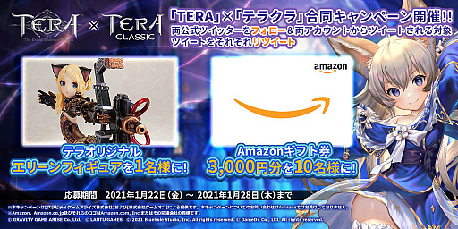 画像ギャラリー No.002のサムネイル画像 / PC版「TERA」とスマホ向け「テラクラシック」が合同Twitterキャンペーンを開催