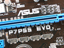 画像ギャラリー No.004のサムネイル画像 / ASUSの“次世代機”，P55マザーボード「P7P55D EVO」を写真で見る。ほぼ製品版？