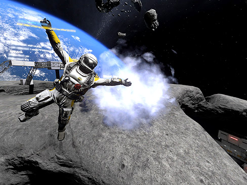 画像ギャラリー No.005のサムネイル画像 / 「Shattered Horizon」の,どっちが上やら下やら分からない宇宙空間の様子を収録したムービーとスクリーンショットを掲載