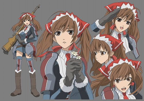 画像ギャラリー No.001のサムネイル画像 / アニメ「戦場のヴァルキュリア」，メインキャラクター三人の設定画が公開