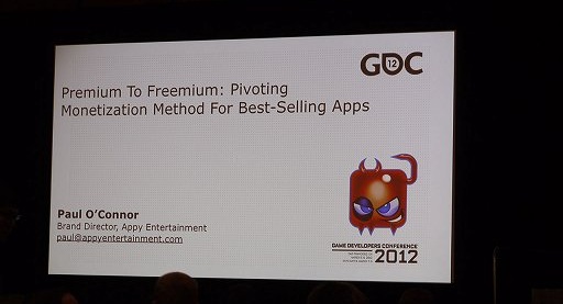 画像ギャラリー No.001のサムネイル画像 / ［GDC 2012］無料化のススメ。iOS端末用アプリのヒットメーカーAppy Entertainmentの収益化手法とは
