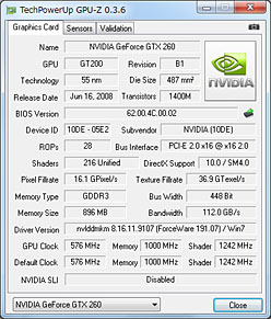 画像ギャラリー No.010のサムネイル画像 / 初の1スロット版GTX 260カード，Galaxy「GF PGTX260+/896D3 KATANA」を試す