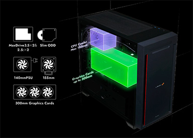 画像ギャラリー No.003のサムネイル画像 / 液冷クーラーや大型グラフィックスカードにも対応できる新型ミニタワーPCケースをLEVEL∞のゲームPCが採用