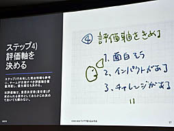 画像ギャラリー No.012のサムネイル画像 / ［CEDEC 2019］無数のアイデアをもとに，チーム全員が納得できるアイデアを生み出す手法とは。小規模チームのアイデア絞り込みメソッド