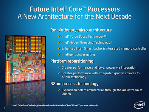 画像ギャラリー No.004のサムネイル画像 / Intel,新しいCoreプロセッサを北米時間2010年1月7日に発表と予告