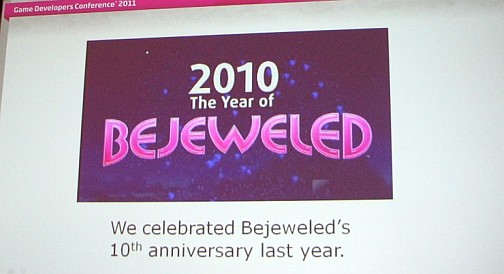 画像ギャラリー No.002のサムネイル画像 / ［GDC 2011］カジュアルゲームの雄，PopCap Gamesが語る「Bejeweled」ができるまで。世界中でヒット中のパズルゲームは，どのようにして作られたのか