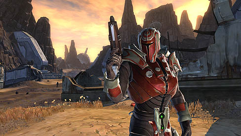 画像ギャラリー No.001のサムネイル画像 / 「Star Wars: The Old Republic」のプレイアブルキャラクター,バウンティ・ハンターに関する情報が公開。コンパニオンは日系の宇宙人?