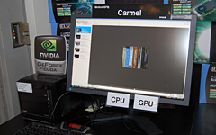 画像ギャラリー No.016のサムネイル画像 / CUDAをアピールするNVIDIAのイベント開催，注目は小型GeForce 9800 GTX＋カードとDVD＆ストリームビデオの高画質化