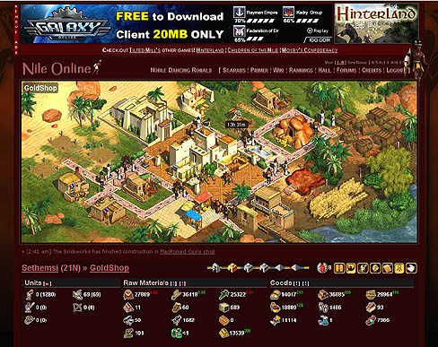 画像ギャラリー No.001のサムネイル画像 / 正式サービスがスタートした無料ブラウザゲーム「Nile Online」のレビューを掲載