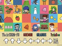 隠しコマンド“↑↑↓↓←→←→BA”の35周年記念コラボカフェが1月21日から期間限定営業。「グラディウス」「ゴエモン」などのドリンクが登場
