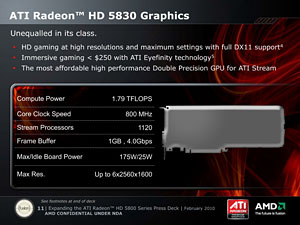 画像ギャラリー No.007のサムネイル画像 / AMD，HD 5800シリーズの下位モデル「ATI Radeon HD 5830」を発表。1120SP仕様