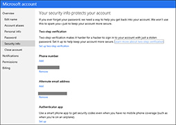 画像ギャラリー No.001のサムネイル画像 / Microsoft，アカウント乗っ取りを防ぐ「2段階認証機能」をMicrosoftアカウントに導入