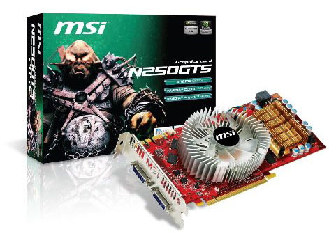 画像ギャラリー No.001のサムネイル画像 / MSI，オリジナル基板採用＆静音仕様のGTS 250カードを12日発売