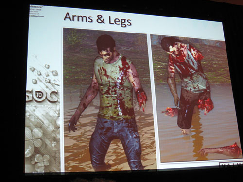 画像ギャラリー No.017のサムネイル画像 / ［GDC 2010］ゾンビの切り刻み方，教えます。「Left 4 Dead 2」におけるダメージ表現手法をValveが解説