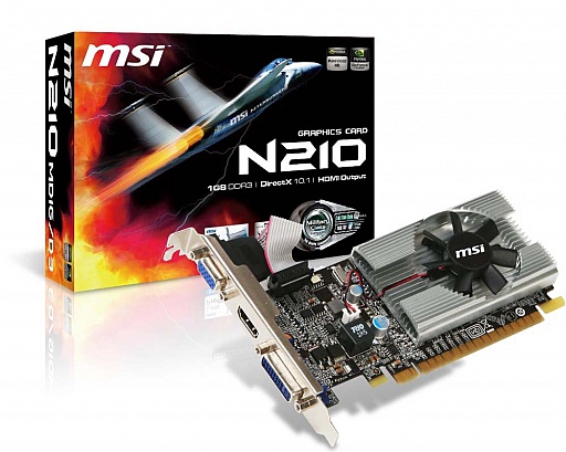 画像ギャラリー No.002のサムネイル画像 / グラフィックスメモリ1GBでLow Profile対応のMSI製GeForce 210カード