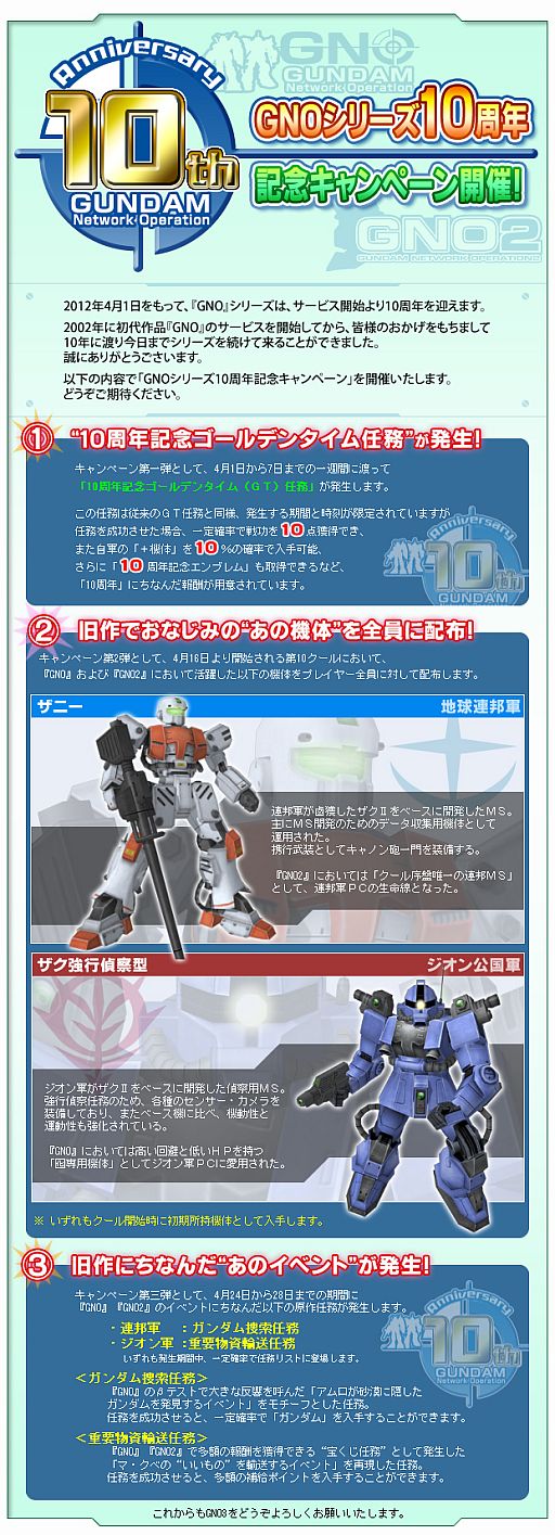 画像ギャラリー No.001のサムネイル画像 / 「GNO3」,ゴールデンタイム任務など10周年記念イベントが4月1日から開催