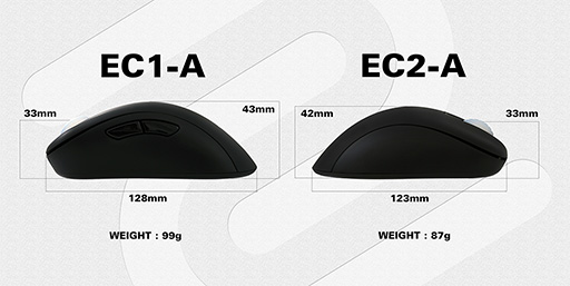 画像ギャラリー No.004のサムネイル画像 / ZOWIE GEAR，ゲーマー向けマウス「EC1-A」「EC2-A」を発表。ECシリーズのマイナーチェンジ版はFK1＆2と同じセンサー＆ラバーコート採用に
