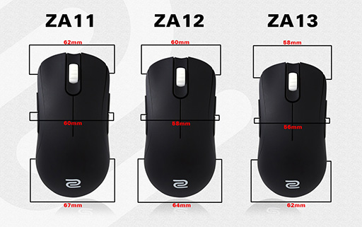 画像ギャラリー No.003のサムネイル画像 / ZOWIE GEAR，3サイズで展開する左右対称形状の光学センサー搭載マウス「ZA」