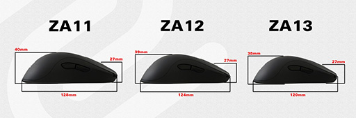 画像ギャラリー No.004のサムネイル画像 / ZOWIE GEAR，3サイズで展開する左右対称形状の光学センサー搭載マウス「ZA」