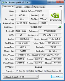 画像ギャラリー No.015のサムネイル画像 / 補助電源6ピン×1版の「GeForce GTX 460 768MB」カードを使ってみる