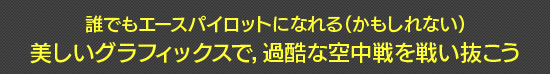 誰でもエースパイロットになれる(かもしれない)美しいグラフィックスで,過酷な空中戦を戦い抜こう
