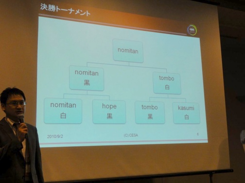 画像ギャラリー No.007のサムネイル画像 / ［CEDEC 2010］コンピュータ囲碁から学ぶAIの“賢さ”とは。「CEDEC CHALLENGE:超速碁九路盤囲碁AI対決決勝」レポート
