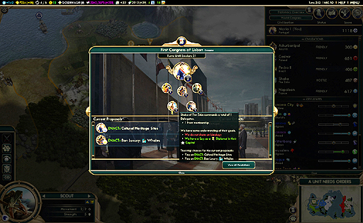 画像ギャラリー No.001のサムネイル画像 / 「Civilization V」の拡張パック第2弾「Brave New World」に登場する世界会議とは。次は外交と文化が重要な要素に
