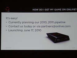 画像ギャラリー No.004のサムネイル画像 / ［GDC 2010］「クラウド・ゲーミング」型新サービスの「OnLive」が正式ローンチ日を発表