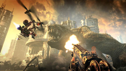 画像ギャラリー No.001のサムネイル画像 / トリガーハッピー期待のFPS「Bulletstorm」のスクリーンショットが公開。どうやって倒していいのか分からない超巨大モンスターの姿も