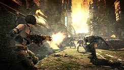 画像ギャラリー No.003のサムネイル画像 / トリガーハッピー期待のFPS「Bulletstorm」のスクリーンショットが公開。どうやって倒していいのか分からない超巨大モンスターの姿も