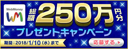 画像ギャラリー No.001のサムネイル画像 / 総額250万円分のWebMoneyが1105名に当たるキャンペーンが本日開始
