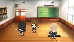 画像ギャラリー No.004のサムネイル画像 / これ以上，可愛くなってどうするの！？　「けいおん！ 放課後ライブ！！」のメニュー画面では，ちびキャラ化した軽音部メンバー達がゆる〜い日常を送る