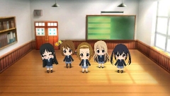 画像ギャラリー No.025のサムネイル画像 / これ以上，可愛くなってどうするの！？　「けいおん！ 放課後ライブ！！」のメニュー画面では，ちびキャラ化した軽音部メンバー達がゆる〜い日常を送る