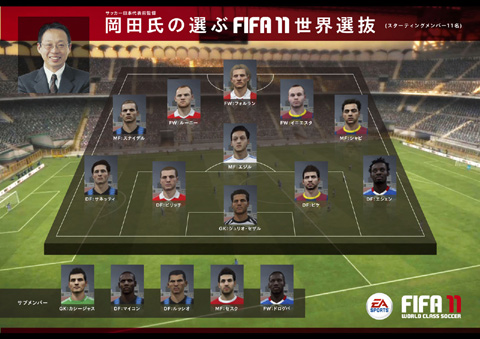 画像ギャラリー No.005のサムネイル画像 / 「FIFA 11 ワールドクラスサッカー」発売を記念して,日本代表前監督,岡田武史氏が世界選抜チームを結成