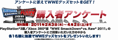 画像ギャラリー No.002のサムネイル画像 / 「WWE SmackDown vs. Raw 2011」は明日発売。購入者向けのアンケートに答えてグッズセットを当てよう