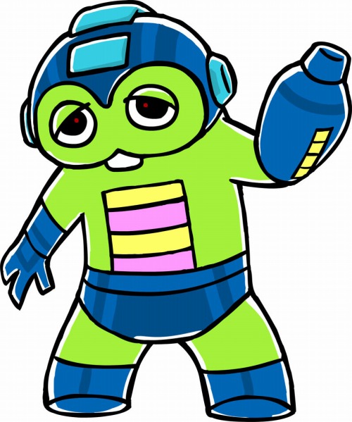 画像ギャラリー No.001のサムネイル画像 / ［TGS 2010］「MEGA MAN UNIVERSE」，ガチャピンとのコラボレーションによって夢のキャラクターが誕生。その名も“メガピン”だ