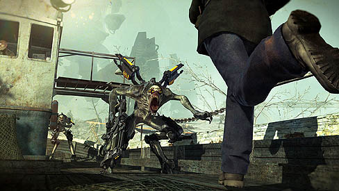 画像ギャラリー No.001のサムネイル画像 / 「Resistance 3」のディレクターズカット版ムービーが登場。ハンマーを持ってエイリアンと戦う，壮絶シーンを確認しよう